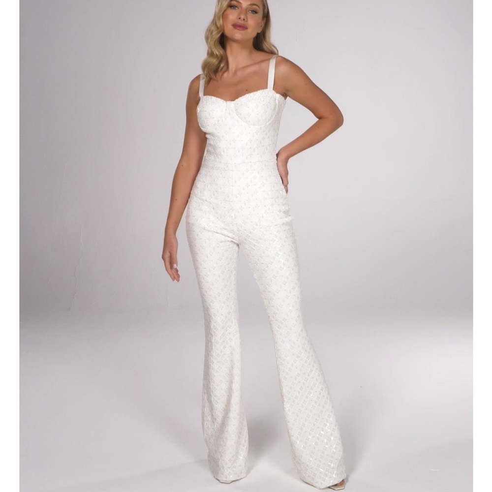 Nadine Merabi Hayley White Jumpsuit